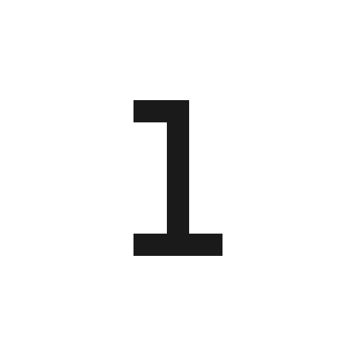 Number 1 icon, solid style, from Carbon