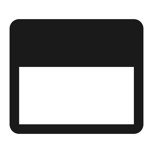Open panel filled top icon, solid style, from Carbon
