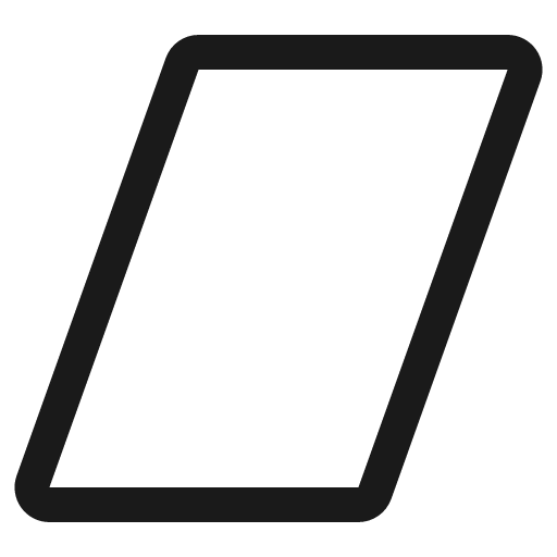 Parallelogram outline icon, outline style, from Carbon