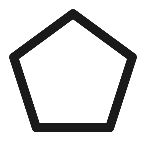 Pentagon outline icon, outline style, from Carbon
