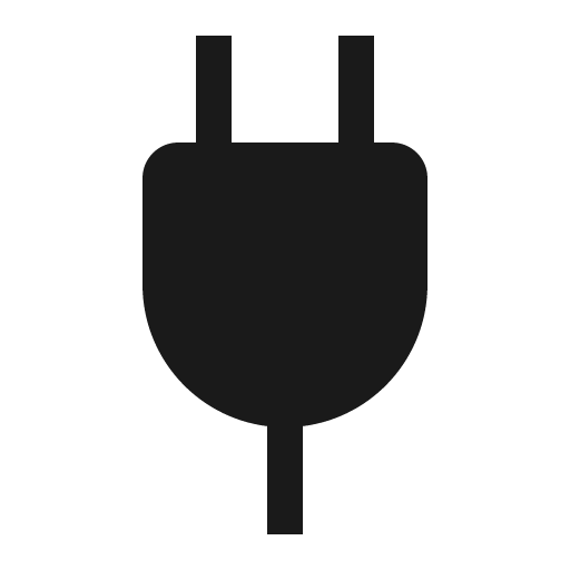 Plug filled icon, filled style, from Carbon