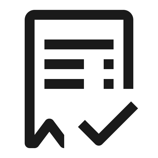 Receipt verification icon, solid style, from Carbon