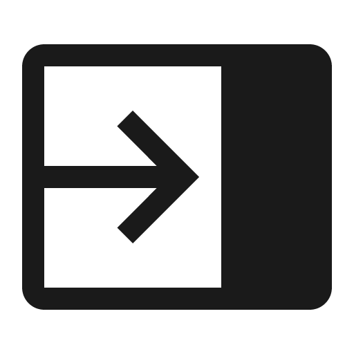 Right panel close filled icon, filled style, from Carbon