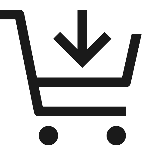 Shopping cart arrow down icon, solid style, from Carbon