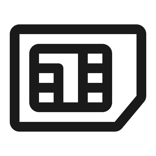 Sim card icon, solid style, from Carbon