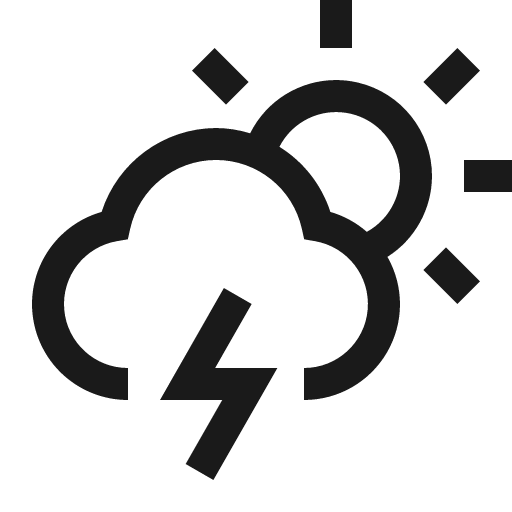 Thunderstorm scattered icon, solid style, from Carbon