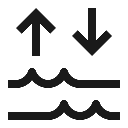Tides icon, solid style, from Carbon