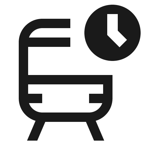 Train time icon, solid style, from Carbon