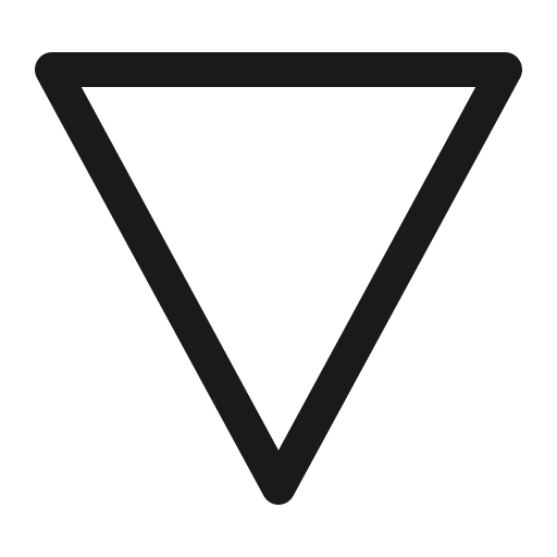 Triangle down outline icon, outline style, from Carbon