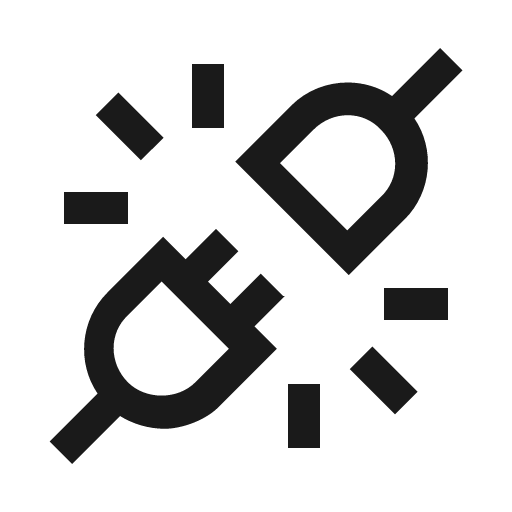 Unplug icon, solid style, from Carbon