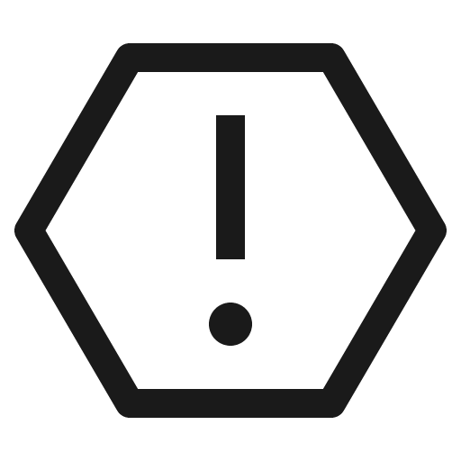 Warning hex icon, solid style, from Carbon