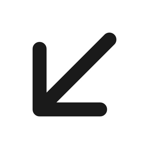 Arrow down left icon, line style, from Charm Icons