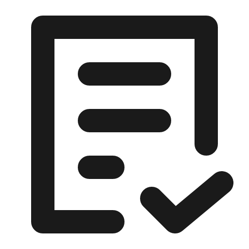 Notes tick icon, line style, from Charm Icons