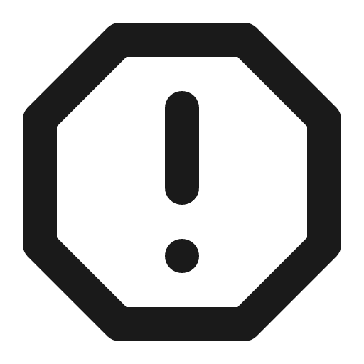 Octagon warning icon, line style, from Charm Icons