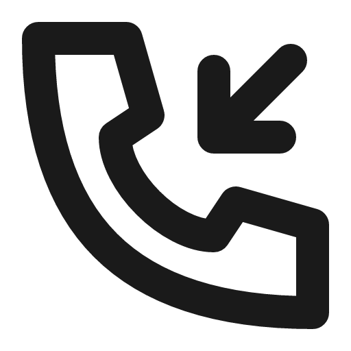 Phone incoming icon, line style, from Charm Icons