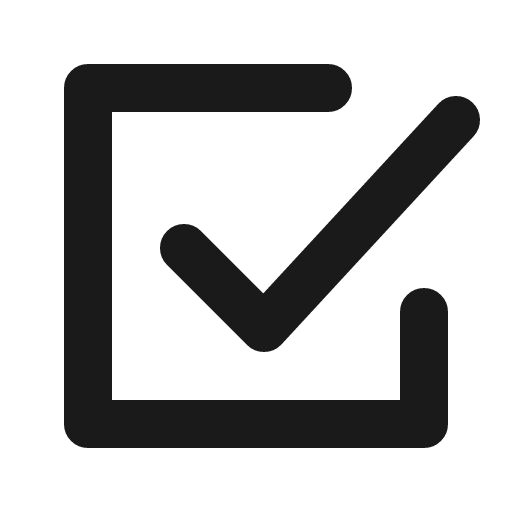 Square tick icon, line style, from Charm Icons