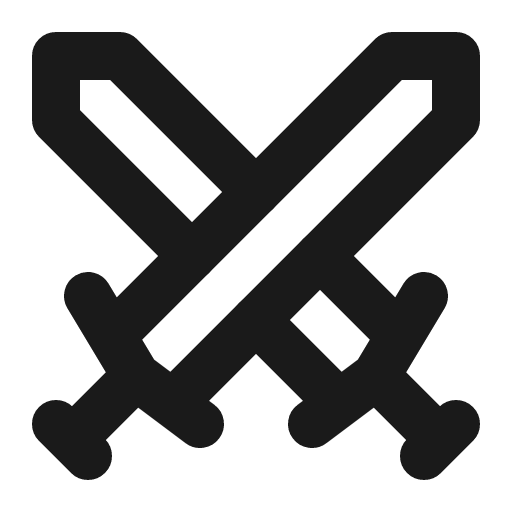 Swords icon, line style, from Charm Icons