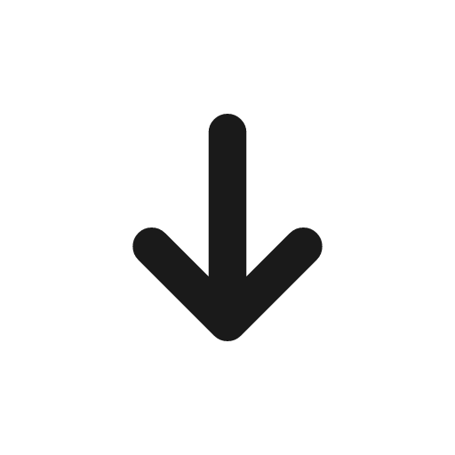 Arrow down sm icon, line style, from coolicons