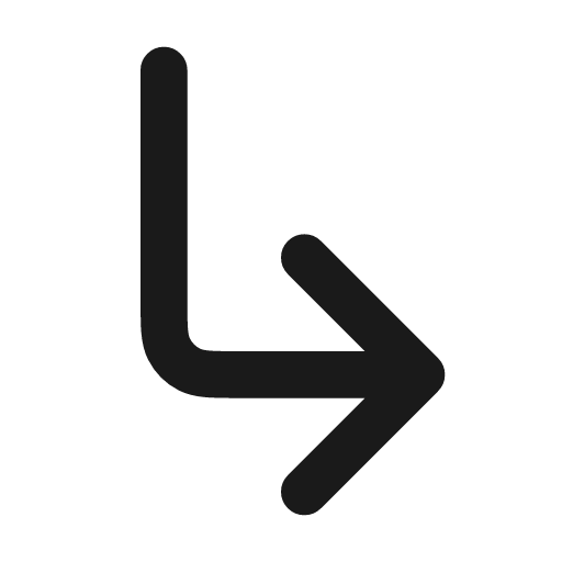 Arrow sub down right icon, line style, from coolicons
