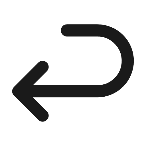 Arrow undo down left icon, line style, from coolicons