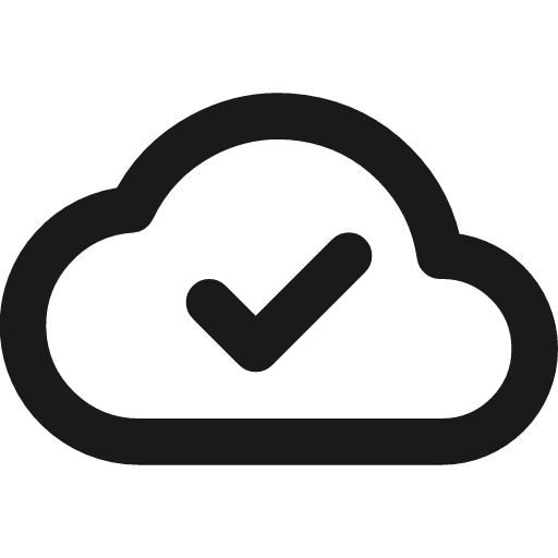 Cloud check icon, line style, from coolicons