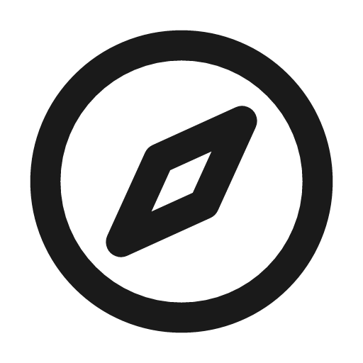 Compass icon, line style, from coolicons
