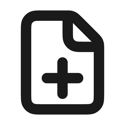 File add icon, line style, from coolicons