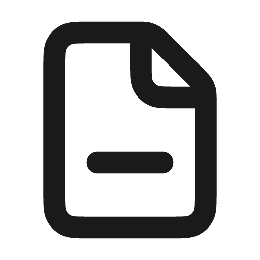 File remove icon, line style, from coolicons