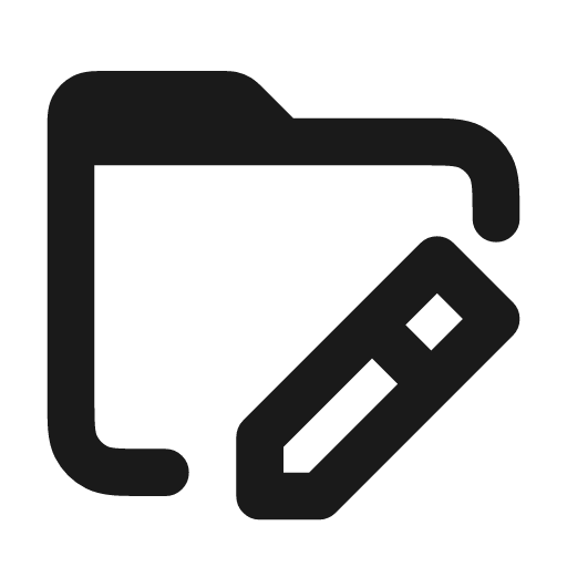 Folder edit icon, line style, from coolicons