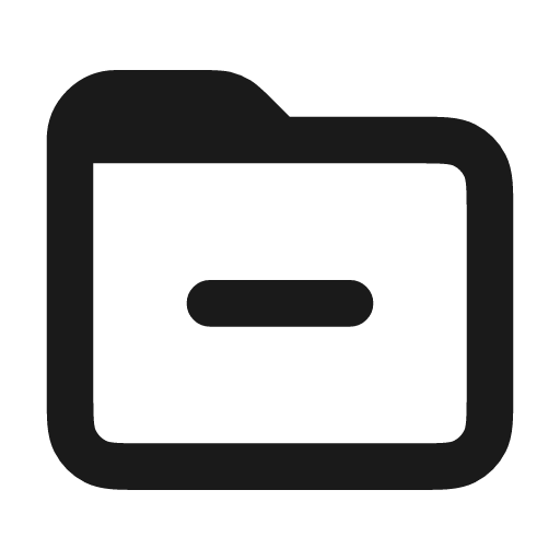 Folder remove icon, line style, from coolicons