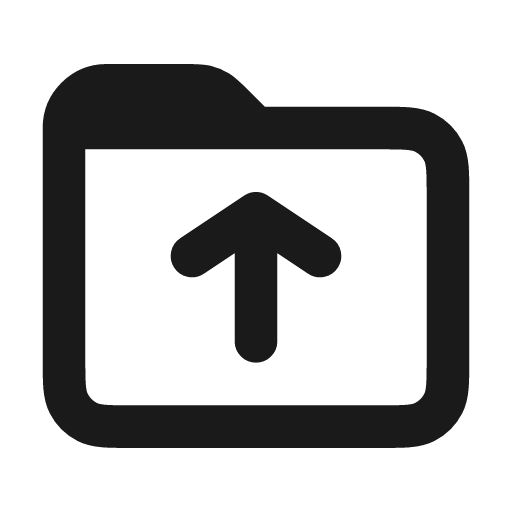 Folder upload icon, line style, from coolicons