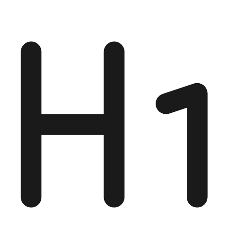 Heading h1 icon, line style, from coolicons