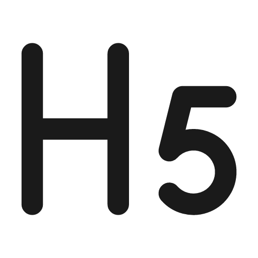 Heading h5 icon, line style, from coolicons