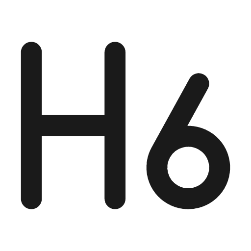 Heading h6 icon, line style, from coolicons