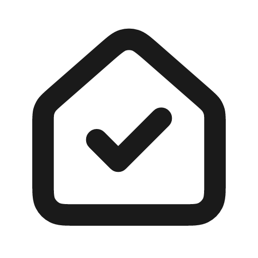 House check icon, line style, from coolicons