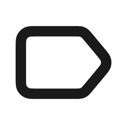 Label icon, line style, from coolicons