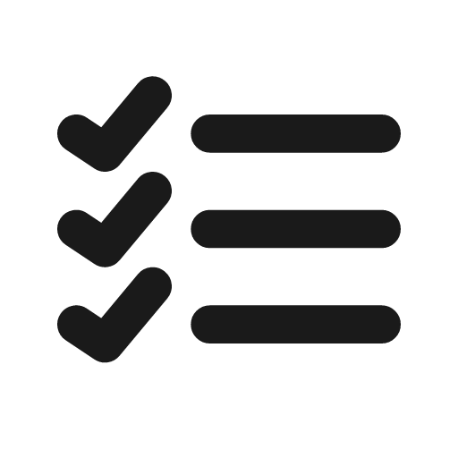List checklist icon, line style, from coolicons