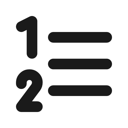 List ordered icon, line style, from coolicons