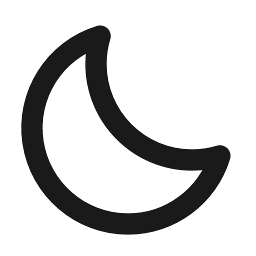 Moon icon, line style, from coolicons