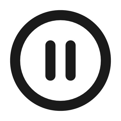Pause circle icon, line style, from coolicons