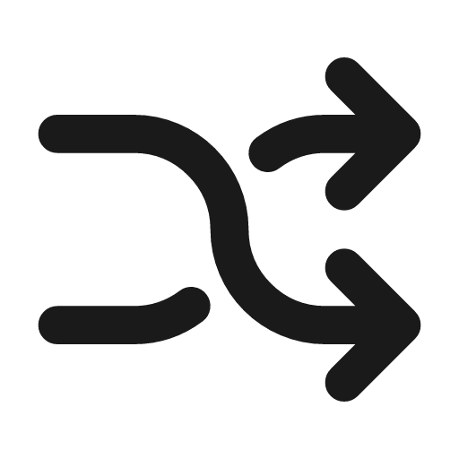 Shuffle icon, line style, from coolicons