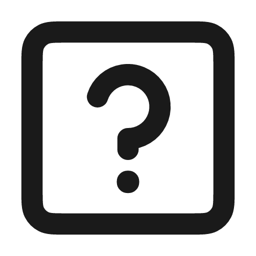 Square help icon, line style, from coolicons