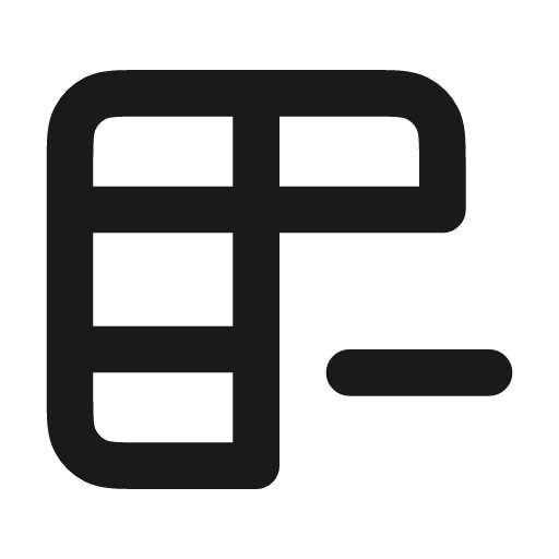 Table remove icon, line style, from coolicons