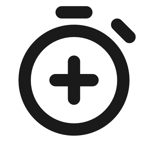 Timer add icon, line style, from coolicons
