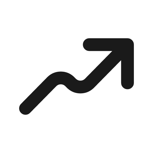 Trending up icon, line style, from coolicons