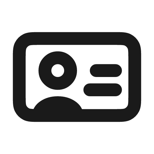 User card id icon, line style, from coolicons