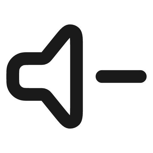 Volume minus icon, line style, from coolicons