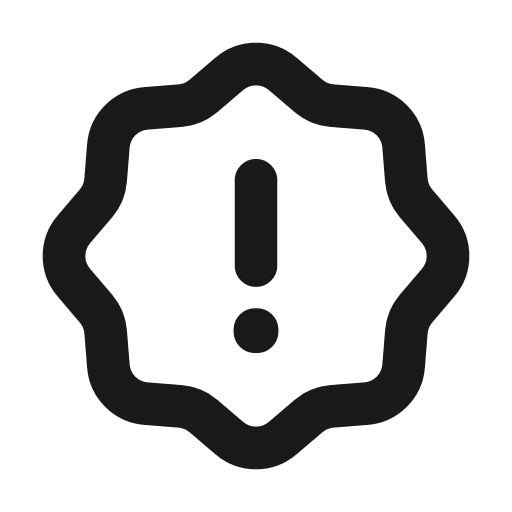 Wavy warning icon, line style, from coolicons