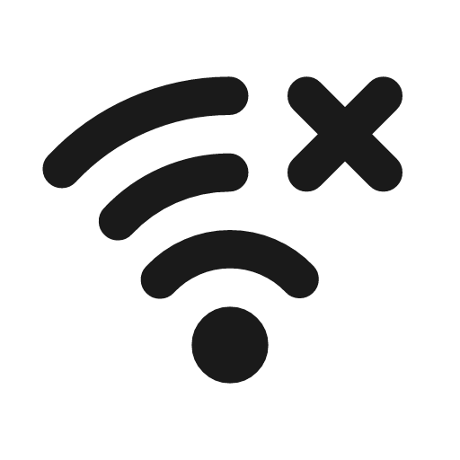 Wifi problem icon, line style, from coolicons
