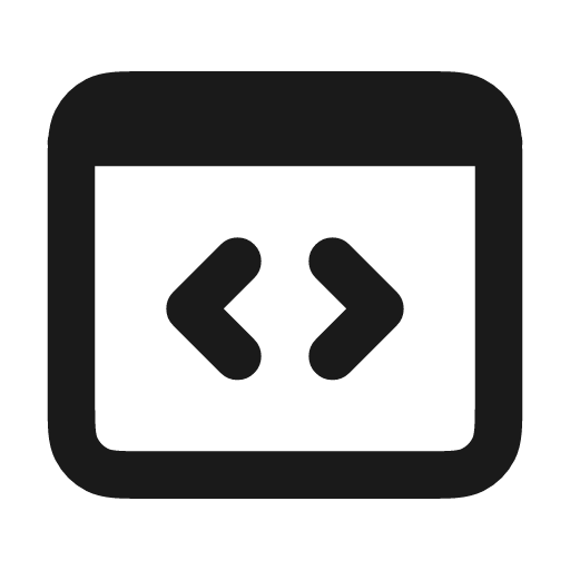 Window code block icon, line style, from coolicons